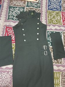 Elegant Olive Green Gown