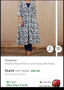 4 sets...Rangdeep Women Floral A-Line Kurta with P