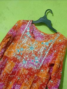 Bandhani Long Dress For Womens
