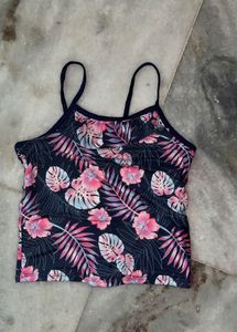 Tropical Print Bikini Top