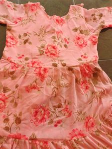 Pink Floral Tiered Maxi Dress