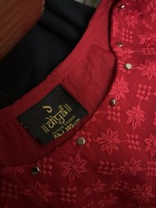 Red Floral Embroidered Top (brand new)