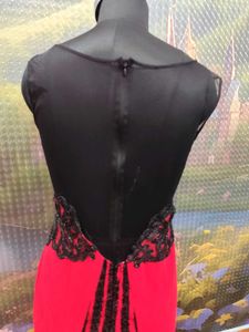 Stunning Red &amp; Black Embellished Gown