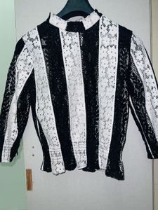 Striped Lace Top