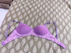 Purple Lace Trim Bra