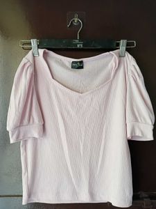 Pink Puff Sleeve Top