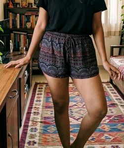 Boho Print Drawstring Shorts