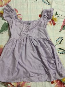 Chic Lavender Ruched Babydoll Top
