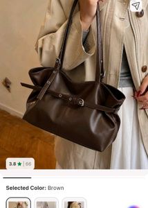 Stylish Brown Faux Leather Shoulder Bag