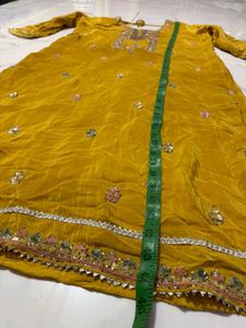 real work desighner Yellow plazo set
