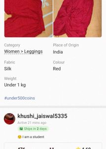Red Stretchable Leggings