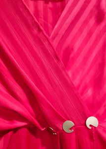 Vibrant Pink Striped Wrap Top