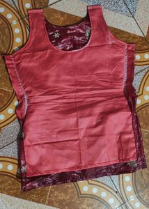 mehroom sleevless kurti stiched by me for sale