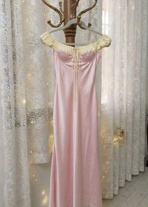 Elegant Pink Off-Shoulder maxi Dress