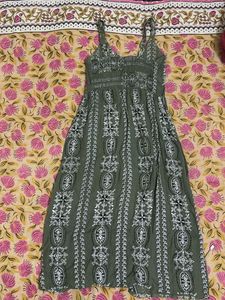 Boho Olive Green Maxi long Dress cottagecore