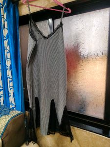 Checkered Lace Trim one-piece