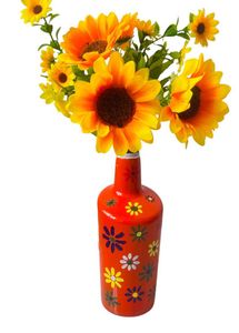 Decorative bottle with flowers