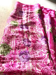 Beautiful Pink Floral Saree