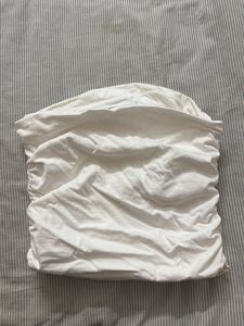 White Ruched Tube Top