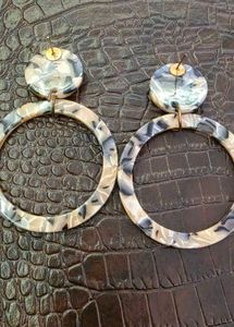 Large Tortoiseshell Hoop Earrings
