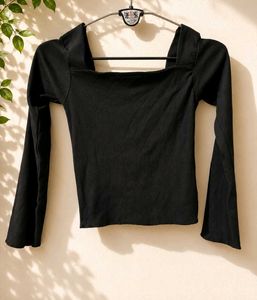 Black off-shoulder top