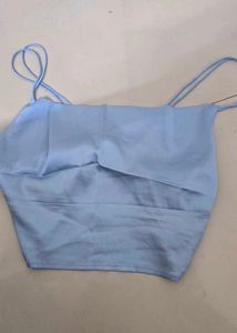 Baby Blue Satin Cami Top