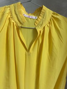 Bright Yellow V-Neck Top