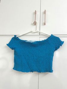 Smocked Off-Shoulder Crop Top