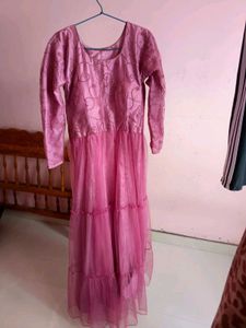 Sparkly Pink Tiered Maxi Dress