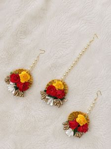 Floral Maang Tikka & Earrings Set