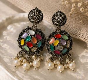 Boho Multicolor Stone Dangle Earrings