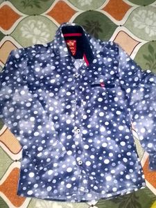 Boys Blue Polka Dot Shirt
