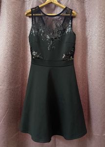 Black Sequin Mesh Party Dress