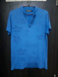 Blue Floral Print T-shirt
