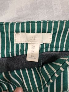 H&amp;M striped high rise  jean