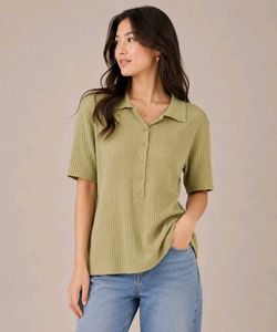 Ribbed Polo Shirt