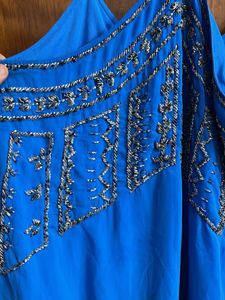 Stunning Embellished Blue Camisole Top