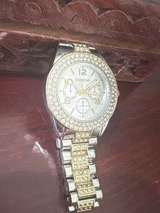 Bebe Rhinestone Two-Tone Watch