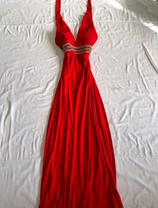 Stunning Red Halter Neck Evening Gown