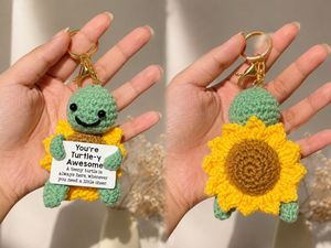 Cute Crochet Turtle Keychain