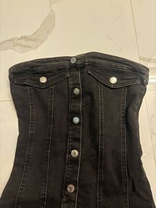 Denim Button-Up Mini Dress