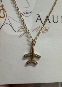 Aaura Airplane Pendant Necklace