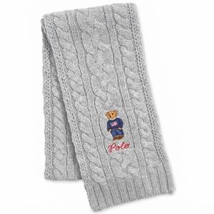 Polo Bear Cable Knit Scarf
