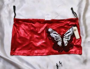 Red Butterfly Crop Top