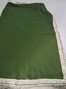 Elegant Green Saree with Embellished Border