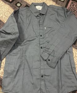 Men's Grey Long Sleeve Casual Shirt