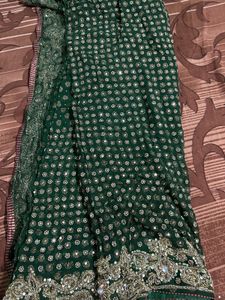 Elegant Green Embellished Saree