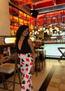 Unique Playing Card Print Maxi Dress