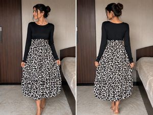 Chic Leopard Print Midi Dress