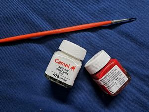 Camel Acrylic Colours 478 White / 062 Crimson Red
